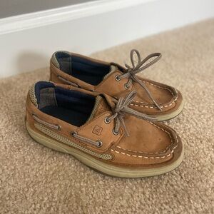 Boys' Sperry Topsider Boat Shoes in Tan Leather - Size 13